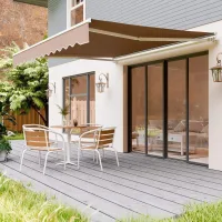 Toldo para patio, toldo retráctil, toldo parasol, cubierta solar para patio, toldo de privacidad, lona resistente a la humedad (2,5 x 3 m)