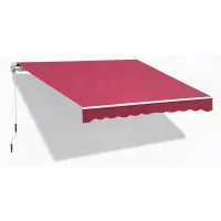 Toldo manual para balcón y terraza con brazos articulados, aluminio y metal, 395 x 245 x 151,5 cm