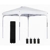 Carpa plegable cuadrada 253 x 253 x 268 cm de acero y tejido oxford para recepciones y mercados