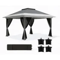Tienda plegable de tela oxford upf50+ con laterales de malla desmontables, 3,56 x 3,56 m