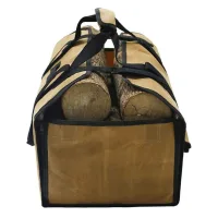 Soporte para leña de lona color caqui impermeable con asa y hebilla, resistente al desgaste y a las manchas, de alta resistencia, para uso