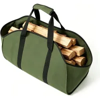 Bolsa para leña de 2 piezas - cesta plegable grande para leña, ideal para chimenea, horno y uso en interiores y exteriores.