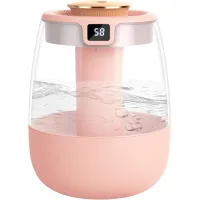 Humidificador de aire, humidificador de aire para dormitorio de 1,3 l con pantalla inteligente de humedad, mini humidificador para plantas