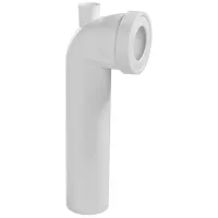 Tubo de inodoro largo en ángulo de 90° con conexión wirquin de 10 cm de diámetro.