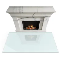 Base de cristal templado para estufa y chimenea – protector de suelo y resistencia térmica 140x70 cm | artprintcave