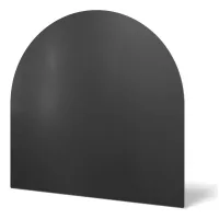 Placa de protección para estufa | acero negro 100x100 cm, forma semicircular, protección de suelo resistente al calor | wallfluent