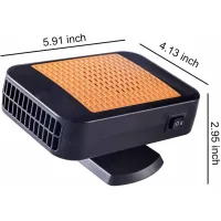 Calefactor para coche - 12v - 200w - 2 en 1 - desempañador - calefactor de repuesto para coche, suv, camión, autocaravana, vehículo