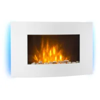 Klarstein chimenea eléctrica lausanne de 1000 o 2000 vatios 7 diferentes colores de fondo de cristal blanco