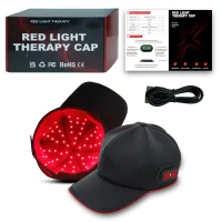 Gorro térmico de luz roja para el crecimiento del cabello, gorro de fototerapia con luz roja