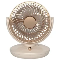 Ventilador oscilante totalmente automático, recargable por usb, con tres velocidades ajustables.