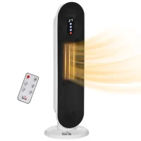 Calefactor eléctrico de cerámica móvil de 2000 w, torre de calefacción eléctrica con control remoto y temporizador de oscilación de 24 horas.