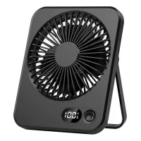 Mini ventilador usb portátil, ventilador de escritorio recargable, batería de 2000 mah, silencioso y con ventilador ajustable (negro)