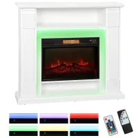 Estufa de bioalcohol y etanol metal, vidrio homaire 105 x 27 x 97 cm - blanco
