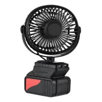 Ventilador eléctrico portátil recargable con batería de litio, 2 velocidades, luz led y rotación 360° (15 cm)