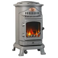 Estufa de gas hierro fundido real 3,4kw gris efecto fuego provence sahara
