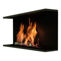 Izzak - chimenea de bioetanol de tres caras empotrada cm 80 - quemador onda 65cm / capacidad 4,4l