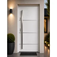 Puerta de entrada acorazada serie térmica unico blanco 204,5 x 87,6 cm apertura derecha | manillón