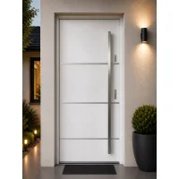 Puerta de entrada acorazada serie térmica unico blanco 204,5 x 87,6 cm apertura izquierda | manillón