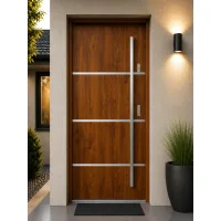 Puerta de entrada acorazada serie térmica unico roble dorado 204,5 x 87,6 cm apertura izquierda | manillón