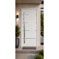 Puerta de entrada acorazada serie térmica atena blanco 204,5 x 87,6 cm apertura derecha | manillón | seguridad clase 3
