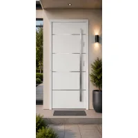 Puerta de entrada acorazada serie térmica atena blanco 204,5 x 87,6 cm apertura izquierda | manillón | seguridad clase 3