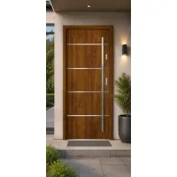 Puerta de entrada acorazada serie térmica atena roble dorado 204,5 x 87,6 cm apertura izquierda | manillón | seguridad clase 3