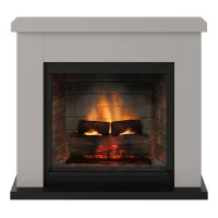 Chimenea eléctrica conectada de 1400 w - frode powerflame 2 - efectos de llama 3d y crepitaciones - beige
