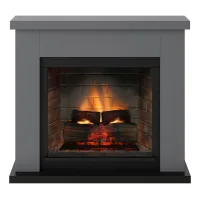 Chimenea eléctrica conectada de 1400 w - frode powerflame 2 - efectos de llama 3d y sonido crepitante - gris