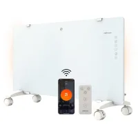 Radiador convector eléctrico mellerware warmy 2000 move apto baño | 2000w | wifi/app | 30m² | 4 modos | 45°c | timer 24h | mando | ruedas o pared