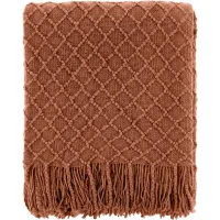Manta rústica boho tricotada para sofá, cadeira e cama, macia, quente e leve, 127 x 170 cm, caramelo