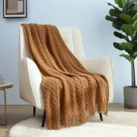 Manta de viagem rústica macia quente e leve para sofá cadeira e cama primavera e verão 127 x 170 cm marrom