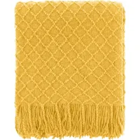 Manta rústica de tricô estilo boho para sofá, cadeira e cama, macia, quente e leve, 127 x 170 cm, mostarda