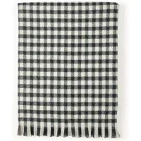 Manta rústica boho de tricô para sofá, cadeira e cama, macia, quente e leve, 127 x 170 cm, xadrez preto