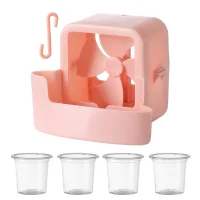 Nevera portátil con gancho (rosa) - 1 ventilador de hielo para un enfriamiento rápido - se pueden añadir cubitos de hielo a una mesa.