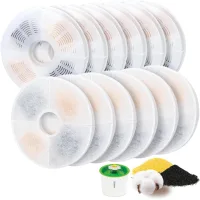 Paquete de 12 filtros de repuesto para bebederos de gatos, compatibles con la serie catit (incluyendo catit design senses y flower fountain).