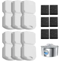 Cartuchos de filtro para fuentes de agua para gatos6 cartuchos de carbón activado y 6 cartuchos de espuma