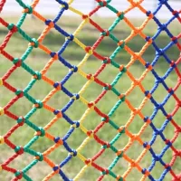 Red de escalada de cuerda de nailon – red de protección contra caídas para balcones – red de seguridad colorida – (6 cm × 8 mm × 1 m²)