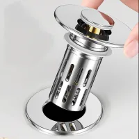 Tapón de desagüe con botón pulsador para lavabo, colador, núcleo de desagüe con resorte, conjunto de desagüe para lavabo/fregadero.
