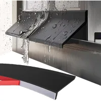 Burlete de sellado para ventanas, resistente a la lluvia y la nieve, tira deflectora - tira de goma adhesiva (4,3 cm de ancho - 1,5 m de largo)
