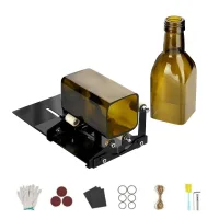 Cortabotellas de vidrio, cortabotellas cuadrados y redondos, herramientas de corte para botellas de vino y cerveza, kit de herramientas con accesorios