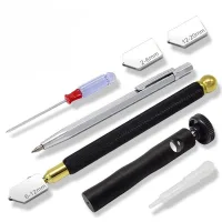 Juego de 7 piezas de herramientas de corte para vidrio y espejos, cortavidrios y herramienta de marcado, con accesorios.