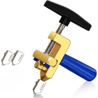 Cortador de azulejos y vidrio 2 en 1, herramienta de corte manual portátil para cerámica, azulejos esmaltados, espejos y vidrio (azul)