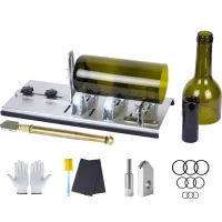 Kit de corte ajustable para botellas de cristal, herramientas de bricolaje,cortavidrios de acero inoxidable, apto para diferentes botellas de cristal
