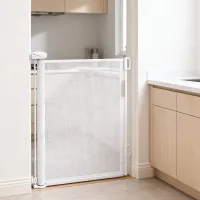 Barrera de seguridad infantil sin necesidad de taladrar - cortina opaca retráctil - tope de puerta retráctil - malla de alta densidad (86,5 x 150 cm)