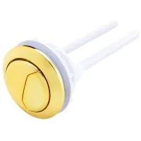 Accesorios de botón para tanque de inodoro: botón redondo de doble descarga para la tapa del tanque (dorado)