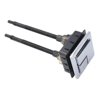 Botón de descarga para inodoro, botón de descarga para cisterna, botón cuadrado de doble descarga, accesorios para inodoro (negro)