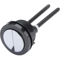 Botón de descarga para inodoro, tipo pulsador, botón redondo de doble descarga, repuesto para tanque de agua (negro)