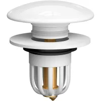 Tapón de lavabo cerámico tipo «pop-up» con filtro antiobstrucción, apto para desagües de 34–38 mm (6,7 x 8,1 cm).