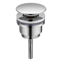 Tapón de desagüe para lavabo de tipo pulsador, tapón universal «pop-up» (cromado, cobre)