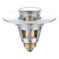 Tapón universal para fregadero, filtro de desagüe tipo «pop-up», tapón de acero inoxidable. compatible con aberturas de desagüe de 27 a 55 mm.